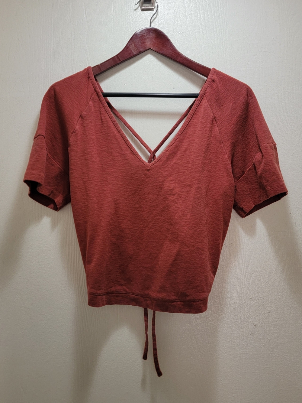Banana Republic Rust Red V-Neck Short Sleeve Top